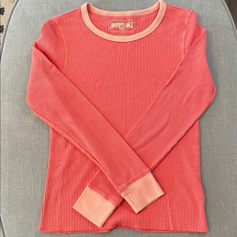 American Eagle Outfitters Coral Long Sleeve Tee